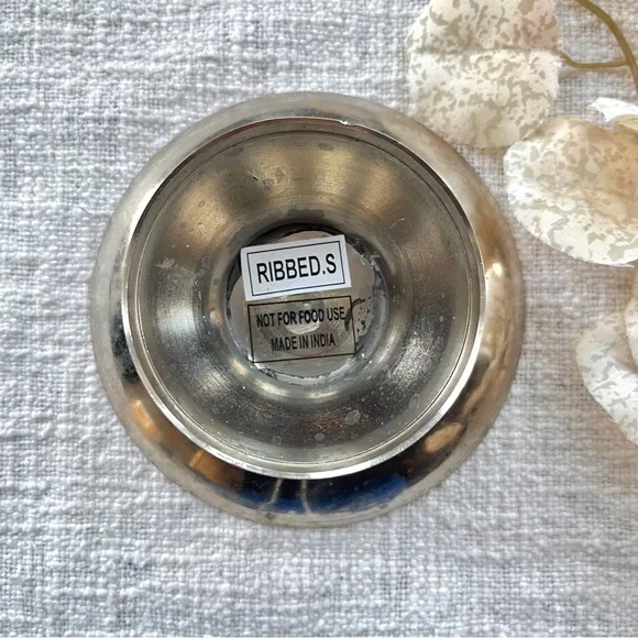 Pedestal Style Candle Holder or Trinket Dish Silver Plated Over 4” Wide - Picture 10 of 11